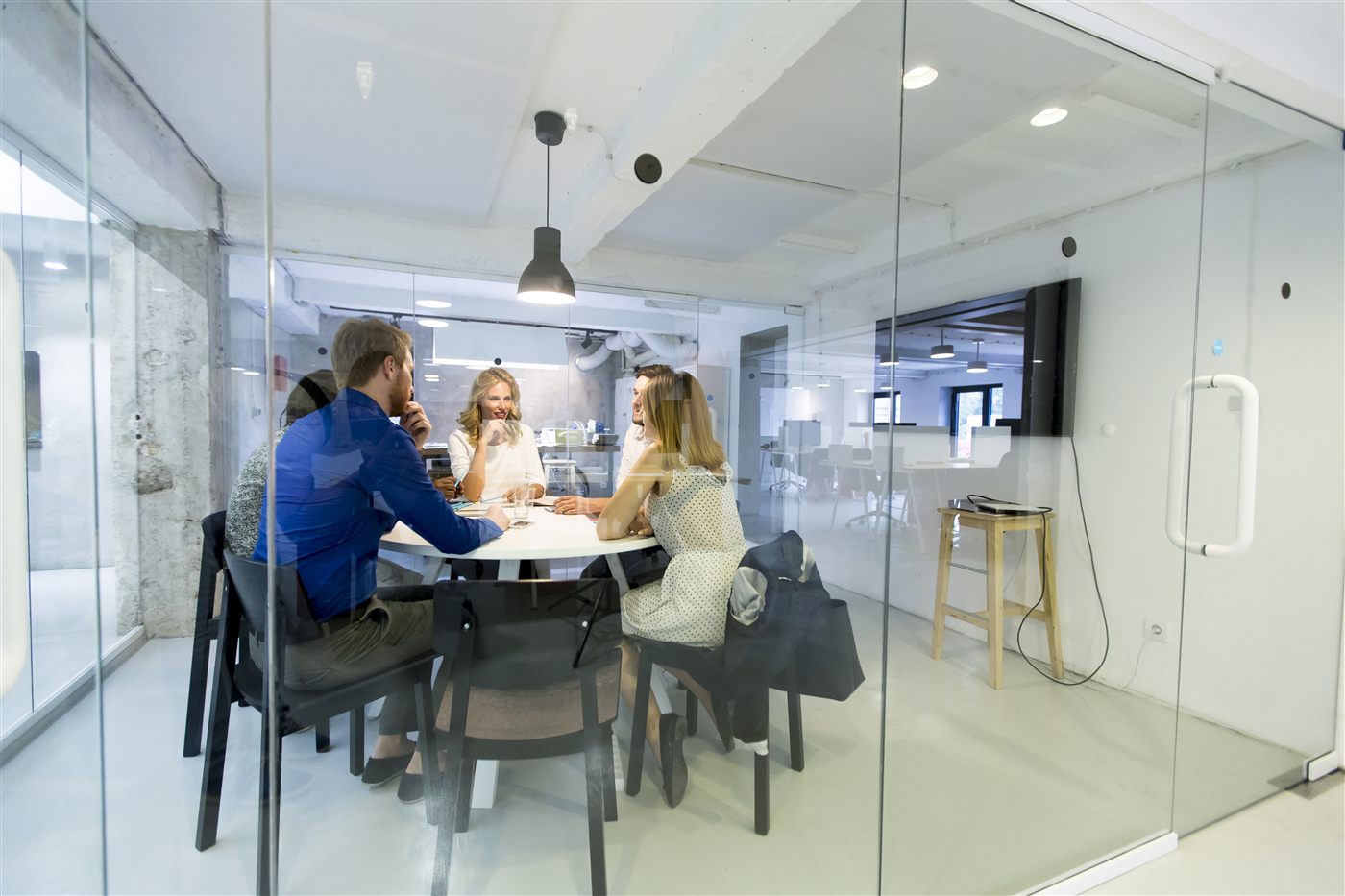 Customised office fit-out with glass partitioning